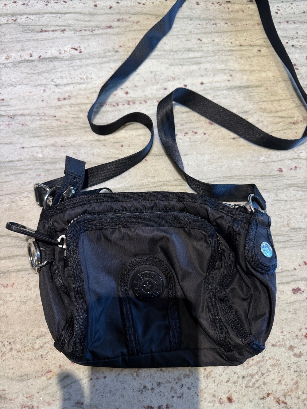 Kipling Black Nylon Crossbody Belt Bag